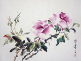 HN0026 Blue Lady Rose - a Plein Air Painting
