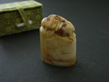 Balin Seal Stone with Hand Carved Peach #002