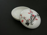 Porcelain Box for Seal Ink Paste - Plum Blossoms