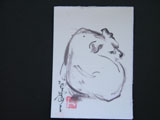 ACEO-A0033 Coiled Sleeping Dog