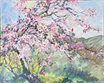 Blooming Cherry Plein Air Painting Acrylic on Canvas 24x30