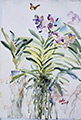 Vanda Orchid with a Butterfly(watercolor)
