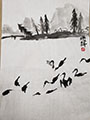 Wild Cormorants Fishing in Water after Qi Baishi #1