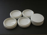 Stack of Five Ceramic Color Mixing Trays with a Lid