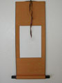 Blank Hanging Silk Scroll 29"x11" SM-015 Orange Gold