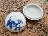 Porcelain Box for Seal Ink Paste - Hand-painted Morning Glory