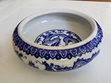 Blue and White Porcelain Brush Washer with Convergence Lip(M)