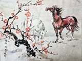 2 Horses with Plum for an Auspicious Year of the Fire Horse
