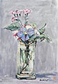 Pink Carnations and Blue Clematis in a Crystal Vase(2024)