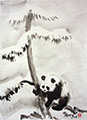 Panda on a Snowy Pine #2 10x13.5 (Gift Painting)