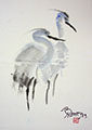 2 Blue Herons 10.5x14 (gift painting)
