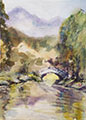 A Bridge Garden Scape(2021) 10.5x15.5 Mounted