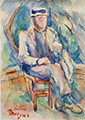 Man Wearing a Straw Hat Study after Paul Cezanne