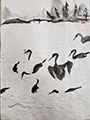 Wild Cormorants Fishing in Water after Qi Baishi #2