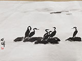 Landscape with Cormorants after Qi Baishi #3