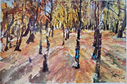 The Autumn Colors - watercolor on mulberry paper 9x13