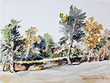 A Chinoiserie Style Study of van Dyck\'s Trees on Silk Paper
