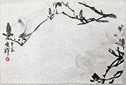 Magnolias Inspired by Bada Shanren (2024) 9x14 un-mounted