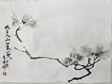 Dog Wood Flowers in Sumi Ink (2024) 9.5x13 - unmounted