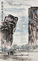 Moon Full, Stone Longevity in Qi Baishi Style(2023)