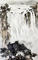 Reflection Lake Leaping Waterfall after Fu Baoshi(2023)