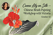 Canna Lily on Silk — Gongbi Painting Workshop with Victoria 1013