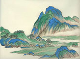 A Blue and Green Landscape Gongbi Workshop with Victoria 0714