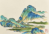 Blue and Green Landscape Gongbi Workshop with Victoria 0714